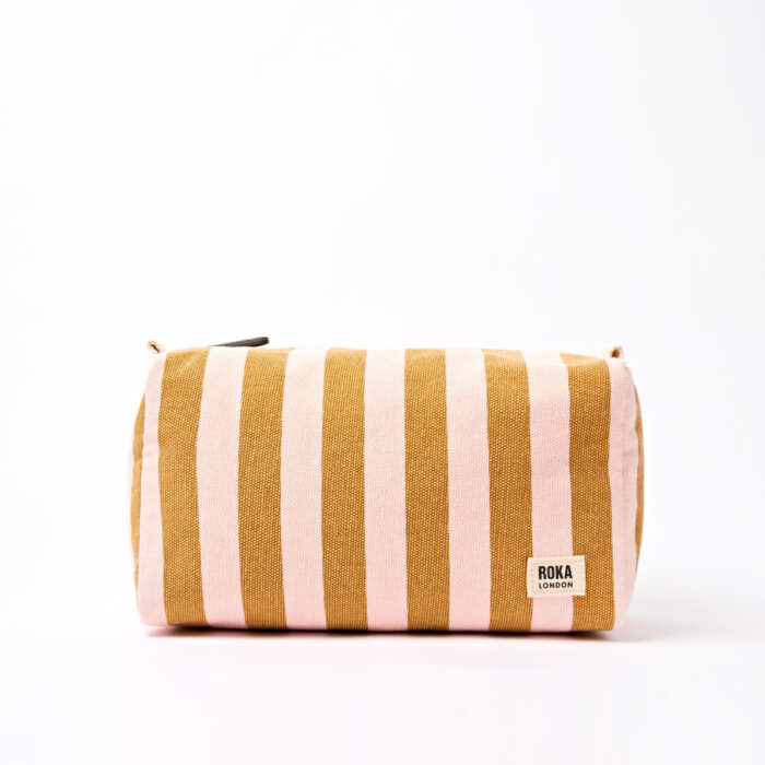 Neceser Roka MAYFAIR WASH BAG Rose Gold Stripe